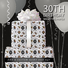 写真紙吹雪名30th誕生日ラッピング紙 ラッピングペーパー