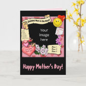 写真素晴らしと文字付きMom カード (黄色い花)