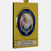 写真素晴らし45年結婚した贈り物 ゴールドプレートバナーオーナメント (右)