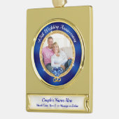 写真素晴らし45年結婚した贈り物 ゴールドプレートバナーオーナメント (左)