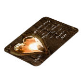 写真素朴のハート日付を保存結婚する マグネット (左側)