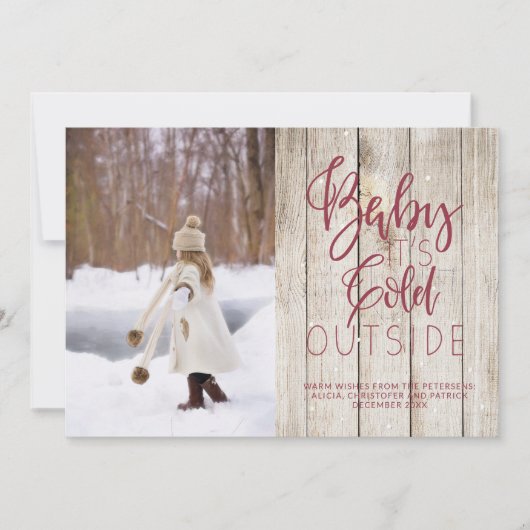 写真素朴の冬の自然な納屋の木材 シーズンカード (正面)