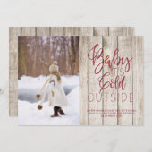 写真素朴の冬の自然な納屋の木材 シーズンカード (正面/裏面)