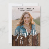 写真素朴の卒業記念パーティー 招待状 (正面)