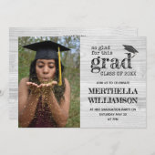 写真素朴の卒業 招待状 (正面/裏面)