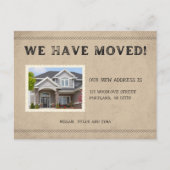 写真素朴の新しいアドレスの移動告知 ポストカード (正面)
