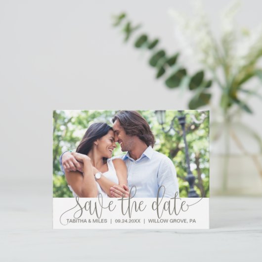 写真素朴の日付を保存 案内ポストカード (スタンド正面)