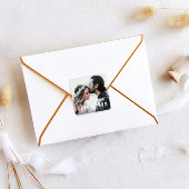 写真素朴の日付結婚式の引き出物の保存 スクエアシール