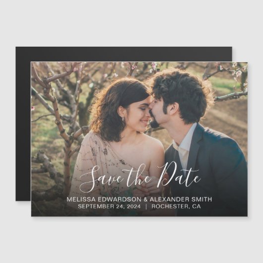 写真素朴の磁気結婚式の日付を保存 (正面/裏面)