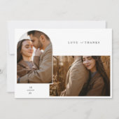 写真素朴の結婚サンキューカードとメモ サンキューカード (正面)