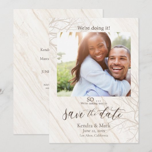 写真素朴を保存する 招待状 (正面/裏面)