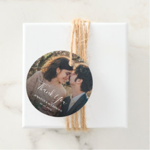 写真素朴エレガント国の結婚式に感謝 フェイバータグ