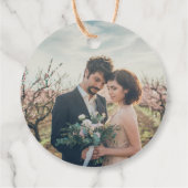 写真素朴エレガント国の結婚式に感謝 フェイバータグ (裏面)