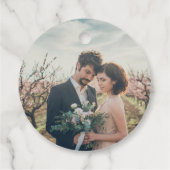 写真素朴エレガント国の結婚式に感謝 フェイバータグ (裏面)