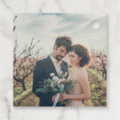 写真素朴エレガント国の結婚式に感謝 フェイバータグ (裏面)