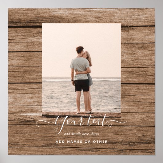 写真素朴ギフトカスタム文字家族の友人 ポスター (正面)