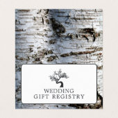 写真素朴ギフト登録カード付き樺の木ツリー 名刺 (外部フラット)