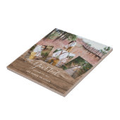 写真素朴コラージギフトカスタム文字ユニーク タイル (側面)