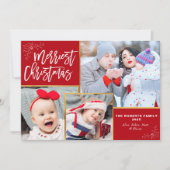 写真素朴コラージュのクリスマス シーズンカード (正面)