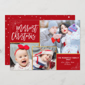 写真素朴コラージュのクリスマス シーズンカード (正面/裏面)