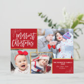 写真素朴コラージュのクリスマス シーズンカード (スタンド正面)