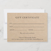 写真素朴コラージュ写真ギフト券 (裏面)