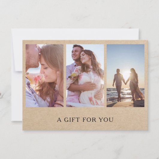 写真素朴コラージュ写真ギフト券 (正面)