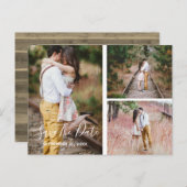 写真素朴コラージュ日付の保存 ポストカード (正面/裏面)