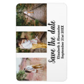 写真素朴コラージュ日付の保存 マグネット (縦)