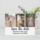 写真素朴コラージュ日付カードの保存 招待状 (スタンド正面)