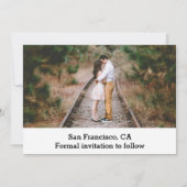 写真素朴コラージュ日付カードの保存 招待状 (裏面)