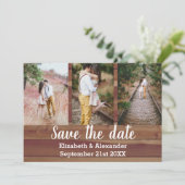 写真素朴コラージュ日付カードの保存 招待状 (スタンド正面)