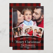 写真素朴コラージュ水牛プレイドクリスマス シーズンカード (正面/裏面)