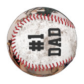 写真素朴コラージュ父の日と汚れた白 野球ボール (正面左)