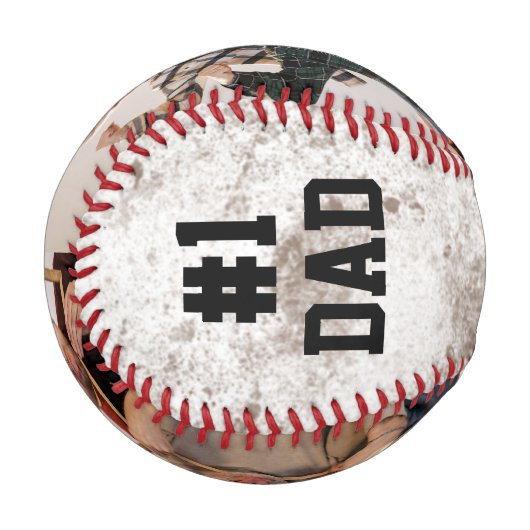 写真素朴コラージュ父の日と汚れた白 野球ボール (正面左)