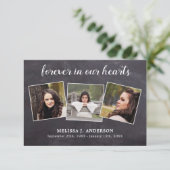 写真素朴コラージュ記念悔やみや弔慰葬儀 サンキューカード (スタンド正面)