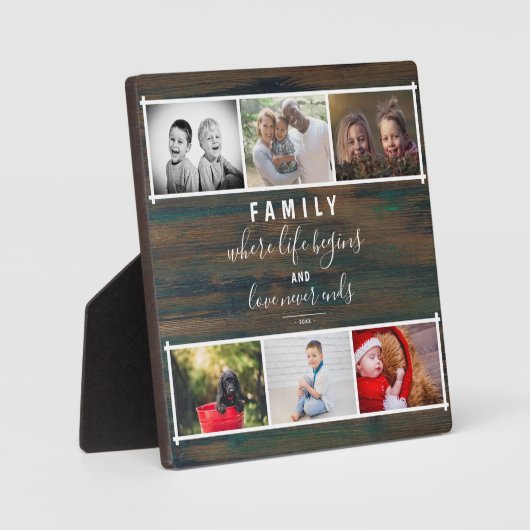 写真素朴コラージュScriptファミリー記念ことわざ フォトプラーク (正面)