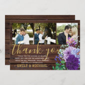 写真素朴サンキューカード青い花 サンキューカード (正面/裏面)