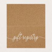 写真素朴シンプルギフト登録カード付きスクリプト 名刺 (外部フラット)
