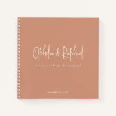 写真素朴テラコッタボホ結婚のゲストブック ノートブック (正面)