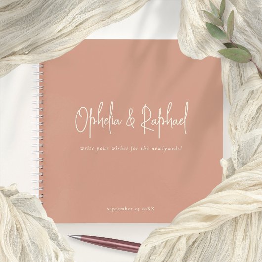 写真素朴テラコッタボホ結婚のゲストブック ノートブック