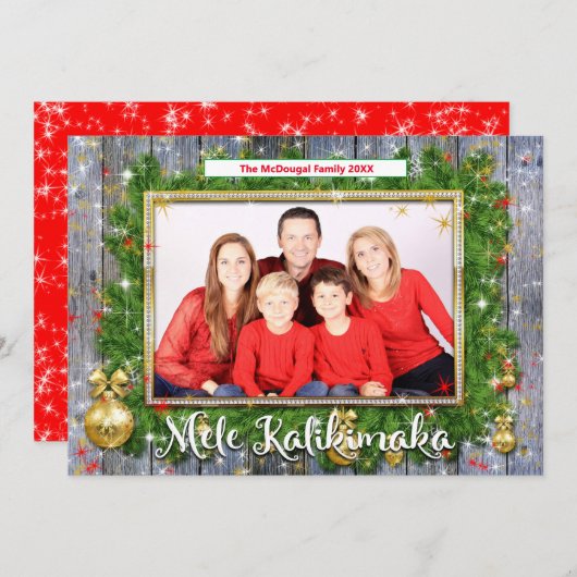 写真素朴ハワイアンメレカリキマカ シーズンカード (正面/裏面)