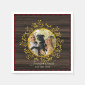 写真素朴バッファロープライド赤リースパーソナライズされた スタンダードカクテルナプキン (正面)