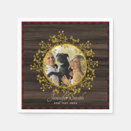 写真素朴バッファロープライド赤リースパーソナライズされた スタンダードカクテルナプキン