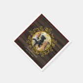 写真素朴バッファロープライド赤リースパーソナライズされた スタンダードカクテルナプキン (角)