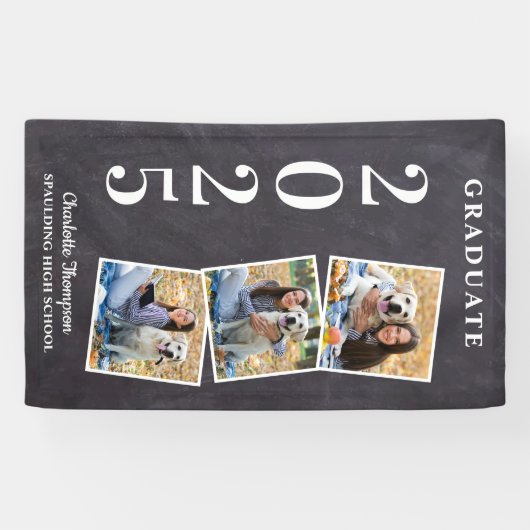 写真素朴パーソナライズされたコラージュ卒業生 横断幕 (横)