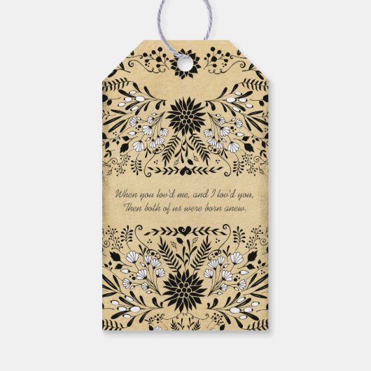 写真素朴フローラ結婚の感謝 ギフトタグ (裏面)