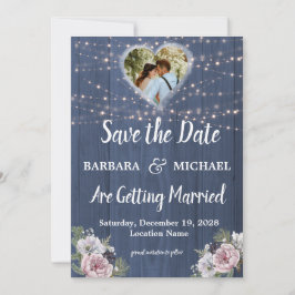 写真素朴フローラ結婚式の日付カードの保存 セーブザデート