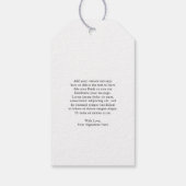 写真素朴モダン結婚の ギフトタグ (裏面)