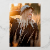 写真素朴卒業党の金ゴールド 箔招待状 (裏面)